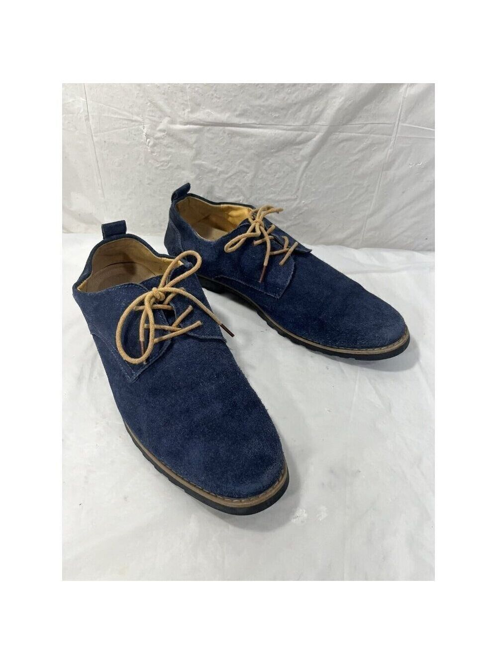iLoveSIA Men's Blue Suede Tan Accents Oxford Shoes Sz 9 - Picture 12 of 16